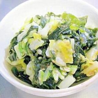 レンジで簡単☆白菜とわかめの味噌マヨ中華和え